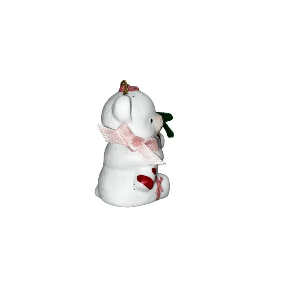Vintage Lil Chimers Christmas Ornament Jasco Bisque Porcelain Polar Bear‎ Bell